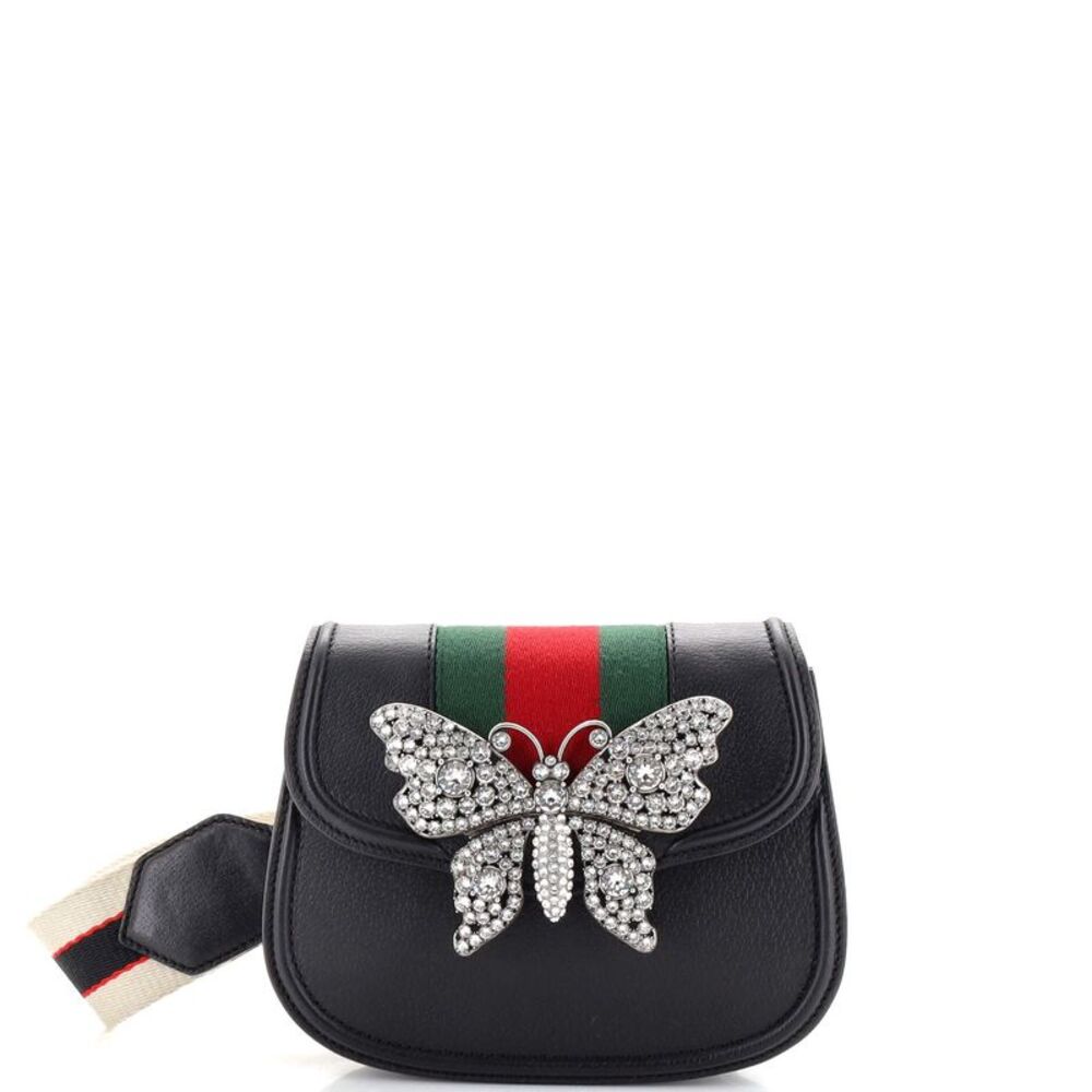 Gucci Totem Shoulder Bag Leather Small Black